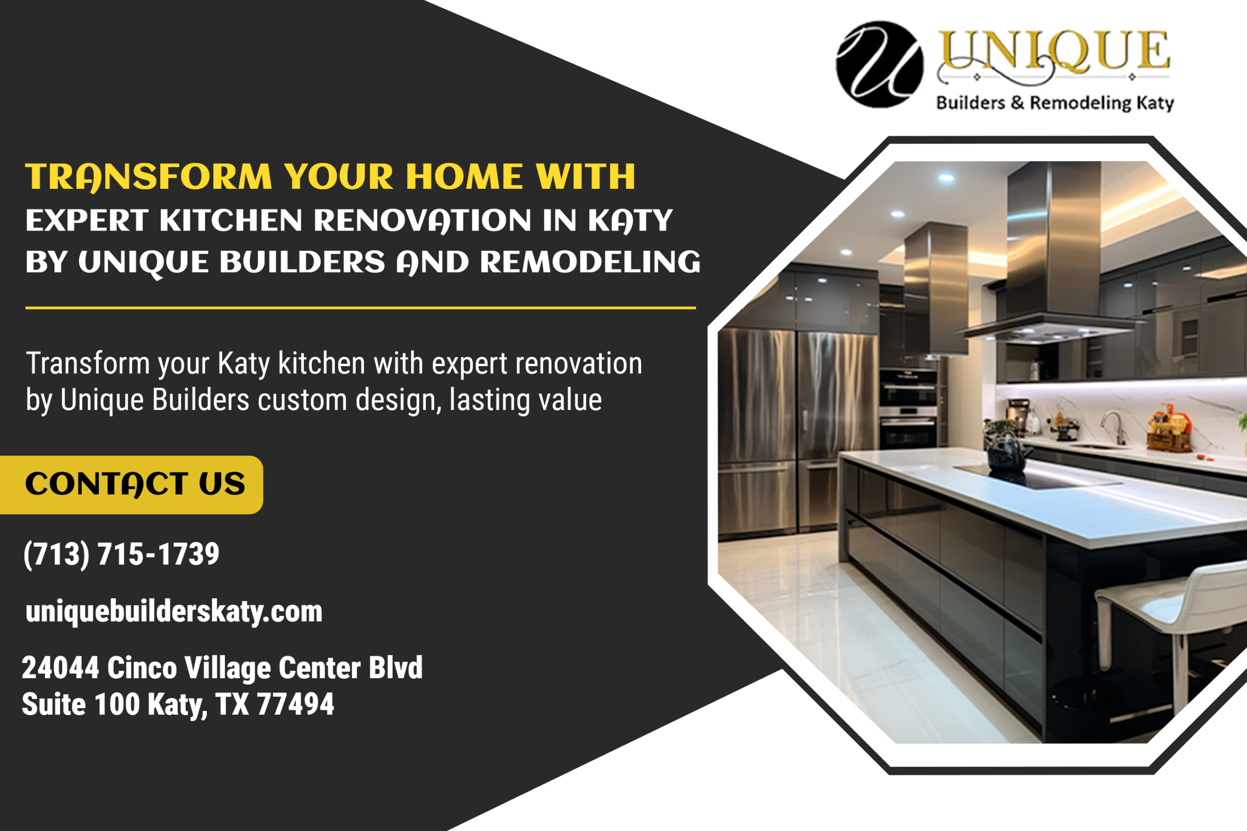 Transform Your Home with Expert Kitchen Renovation in Katy by Unique Builders and Remodeling
